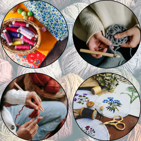 hands doing fiber arts